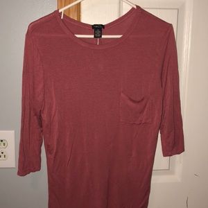 Dark pink quarter sleeve shirt
